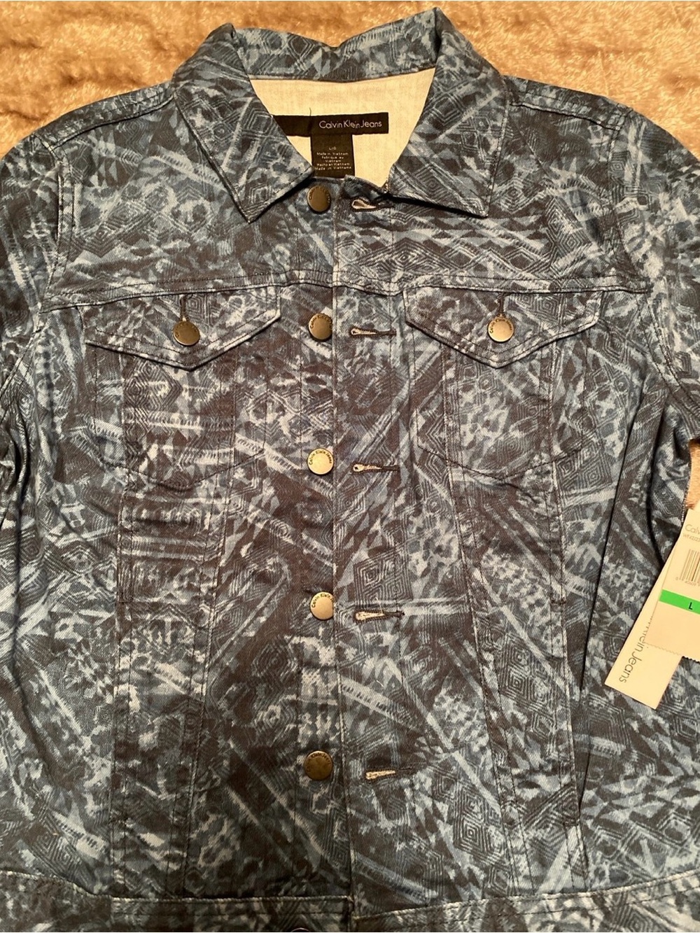 Calvin Klein Jeans Blue Printed Denim Jacket